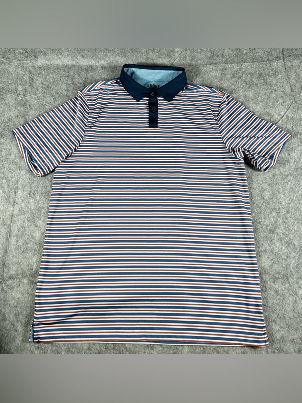 RHONE Commuter Performance Striped Polo Men’s Size Medium
